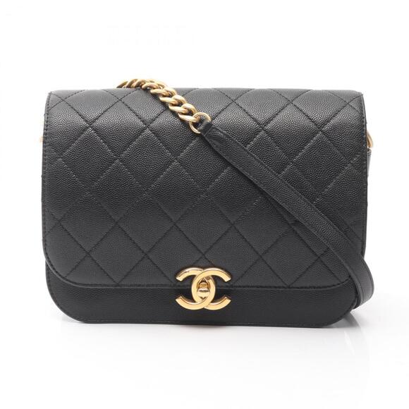 CHANEL Handbags - Chanel Matelassé Shoulder Bag/Handbag, Leather, Grained Calfskin, Women's, Black